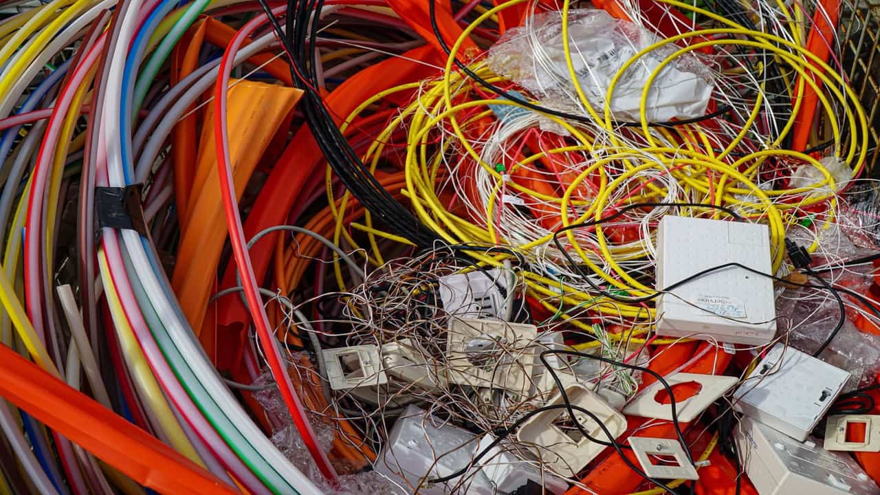 Older Starlink dish hardware prepared for upgrade and recycling in Nigeria